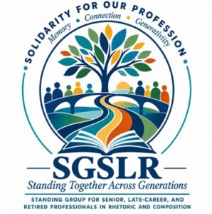 SGSLR logo, showing a multicolored tree surrounded by diverse people